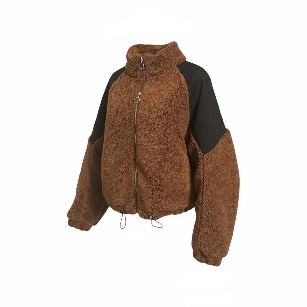 HYFVE Brown and Black Plaid Teddy Jacket - Picture 7 of 8